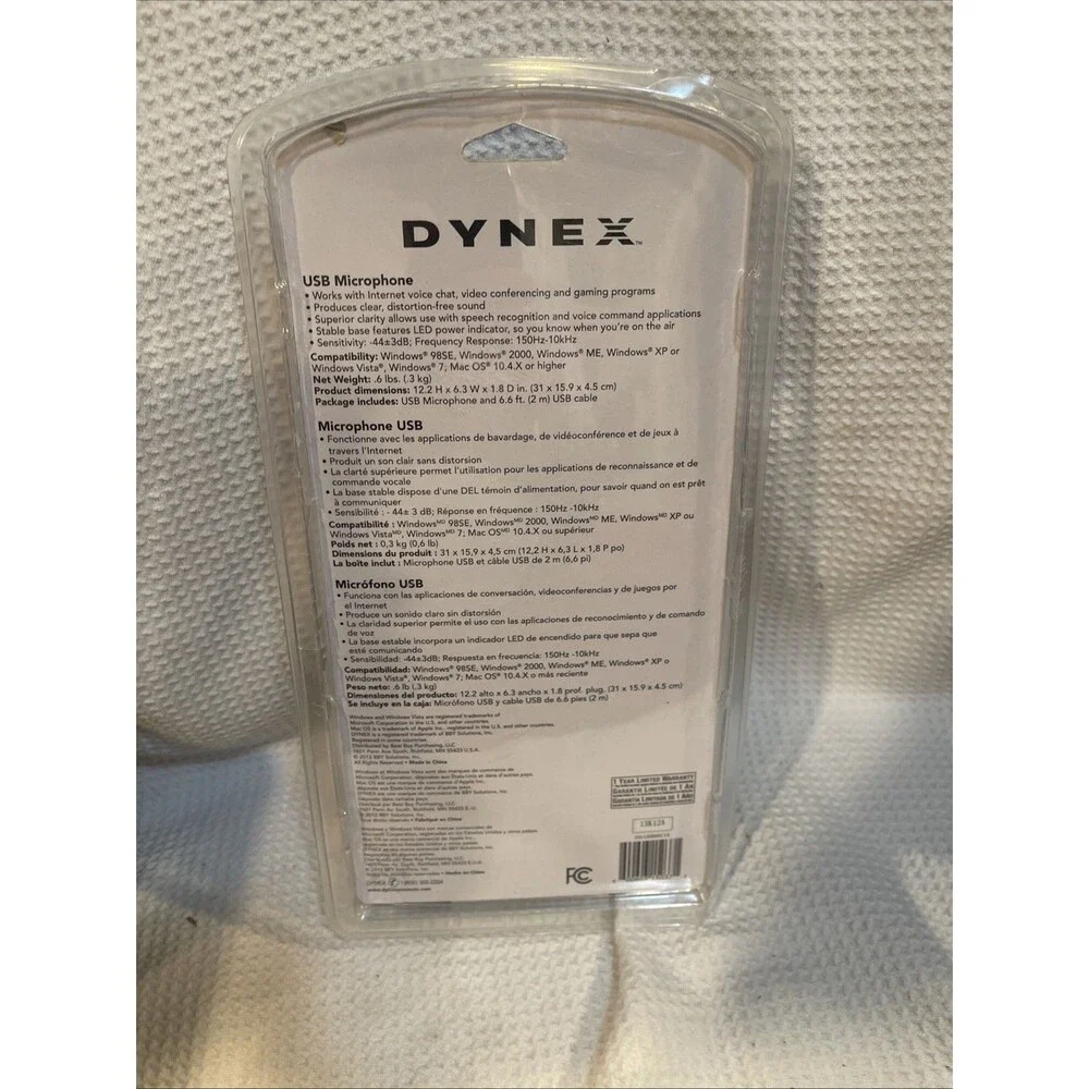 Dynex Wired USB Mic Microphone, For Computer PC Desktop, Black, DX-USBMIC13, NEW
